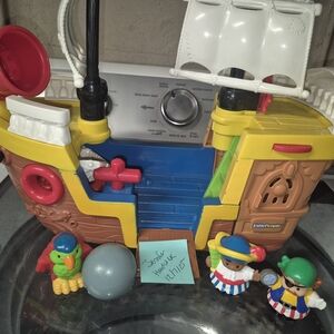 Fisher-Price Colorful Pirate Ship Playset with Figures